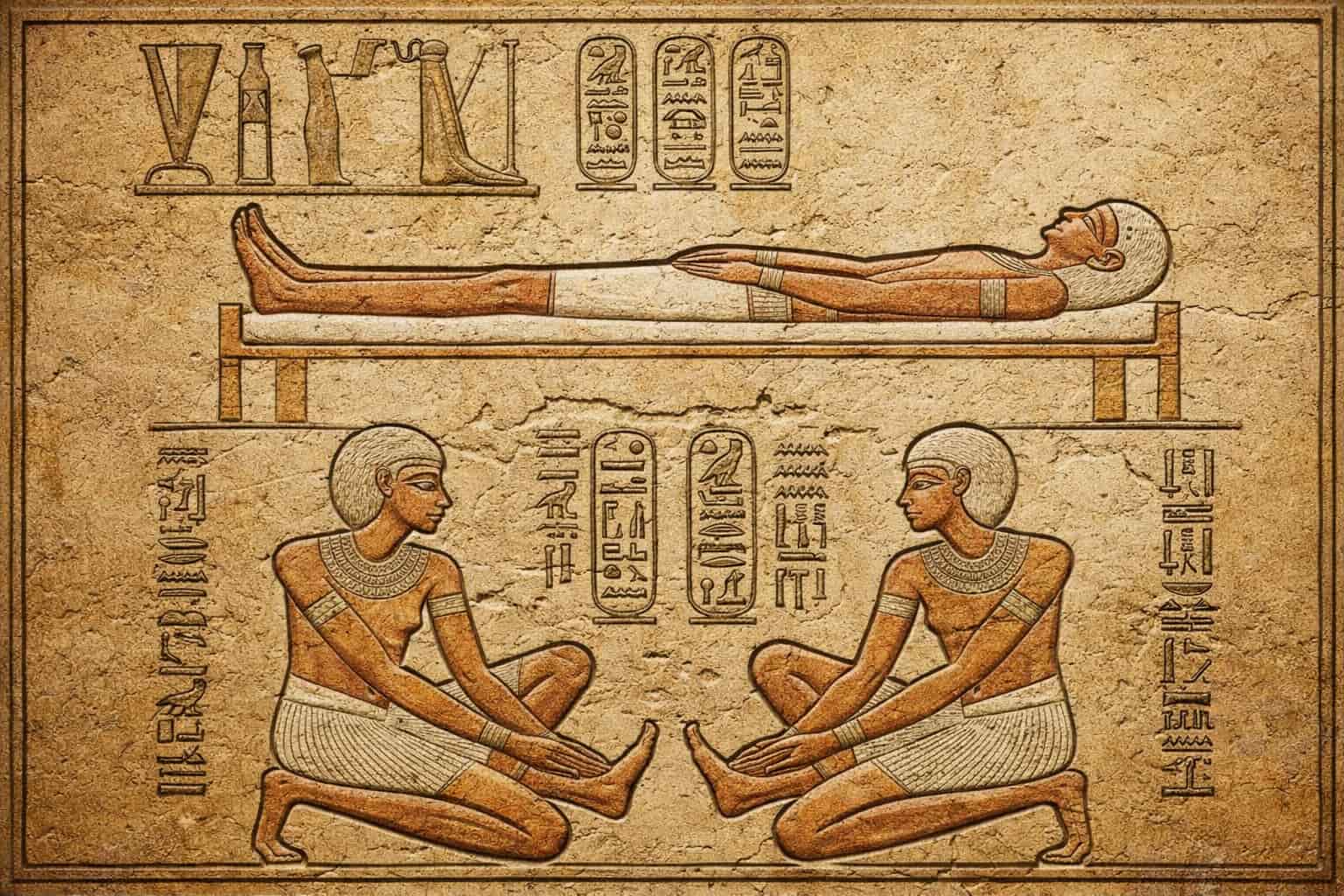 Relieve del Antiguo Egipto mostrando terapia de reflexología